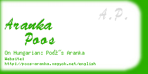 aranka poos business card